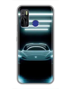 Чохол для TECNO Camon 15 з картинкою «Tesla в неоні»