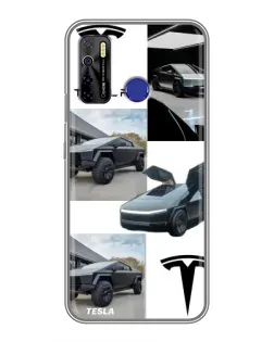 Чохол для TECNO Camon 15 з картинкою «Колаж Cybertruck Tesla»