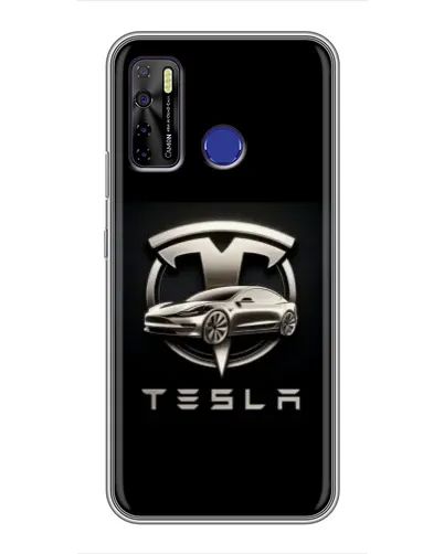 Чохол для TECNO Camon 15 з картинкою «Tesla — срібне авто» Чохол для TECNO Camon 15 з картинкою «Tesla — срібне авто»