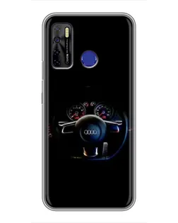 Чохол для TECNO Camon 15 з картинкою «Салон Audi — кермо»