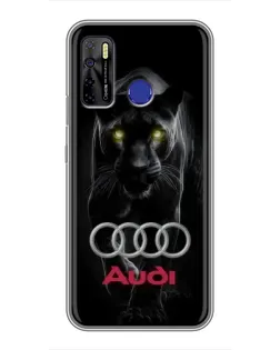 Чохол для TECNO Camon 15 з картинкою «Пантера та Audi»