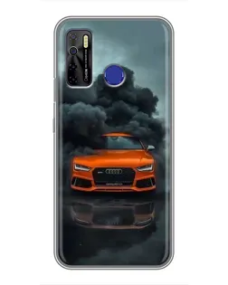 Чохол для TECNO Camon 15 з картинкою «Audi у хмарах диму»