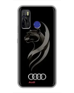 Чохол для TECNO Camon 15 з картинкою «Графіка — пантера та Audi»