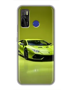 Чохол для TECNO Camon 15 з картинкою «Салатовий Lamborghini Huracan»