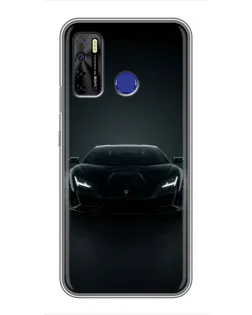 Чохол для TECNO Camon 15 з картинкою «Чорний Lamborghini Aventador»