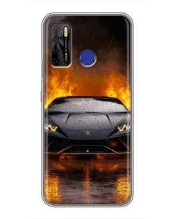 Чохол для TECNO Camon 15 з картинкою «Lamborghini у вогні»