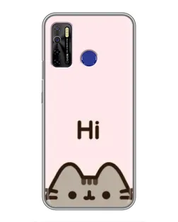 Чехол для TECNO Camon 15 с картинкой «Пушин говорит Hi» Чехол для TECNO Camon 15 с картинкой «Пушин говорит Hi»