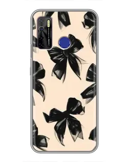 Чохол для TECNO Camon 15 з картинкою «Патерн чорні банти»
