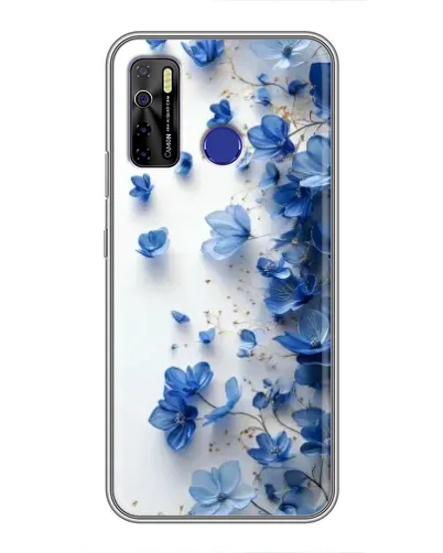 Чохол для TECNO Camon 15 з картинкою «Блакитний квітковий каскад»