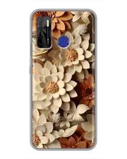 Чохол для TECNO Camon 15 з картинкою «Бежевий флористичний декор» Чохол для TECNO Camon 15 з картинкою «Бежевий флористичний декор»