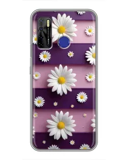 Чохол для TECNO Camon 15 з картинкою «Ромашки на фіолетовому» Чохол для TECNO Camon 15 з картинкою «Ромашки на фіолетовому»