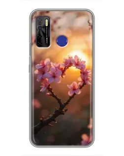 Чохол для TECNO Camon 15 з картинкою «Рожевий цвіт сердечко на тлі заходу» Чохол для TECNO Camon 15 з картинкою «Рожевий цвіт сердечко на тлі заходу»