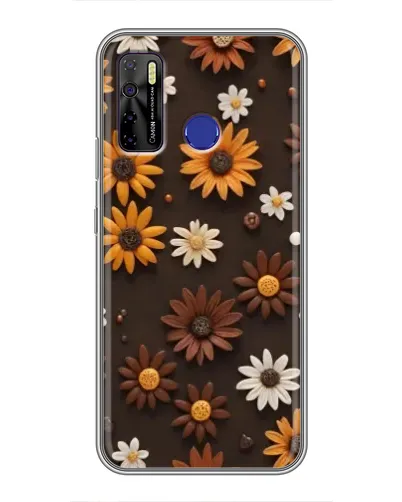 Чохол для TECNO Camon 15 з картинкою «Візерунок з маленьких соняшників»