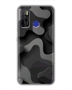 Чохол для TECNO Camon 15 з картинкою «Темний абстрактний камуфляж»