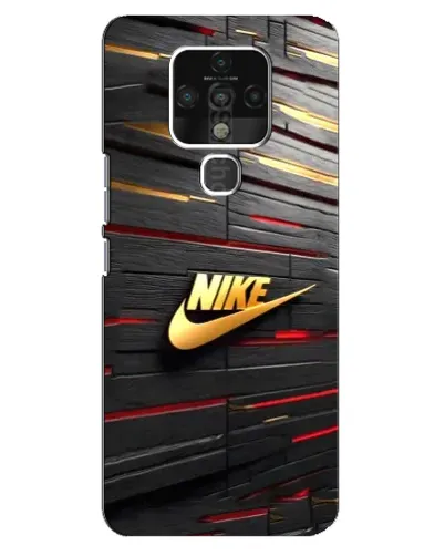 Чехол для TECNO Camon 16 Pro с картинкой «Золотой Nike на металле»