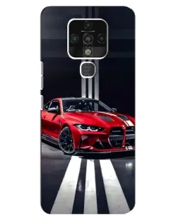 Чехол для TECNO Camon 16 Pro с картинкой «Красная BMW на дороге»