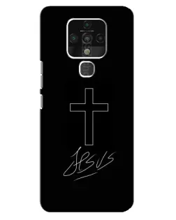 Чехол для TECNO Camon 16 Pro с картинкой «Графический крест Jesus» Чехол для TECNO Camon 16 Pro с картинкой «Графический крест Jesus»