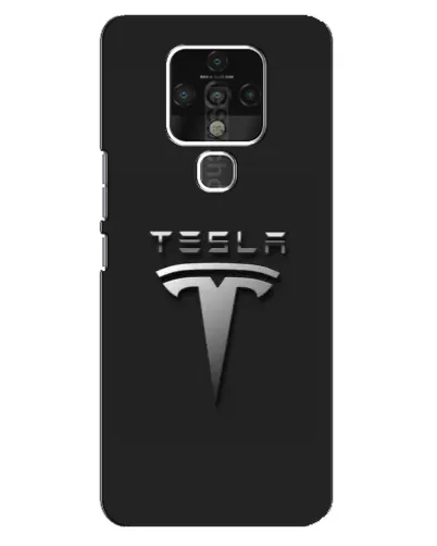 Чехол для TECNO Camon 16 Pro с картинкой «Стальной логотип Tesla»