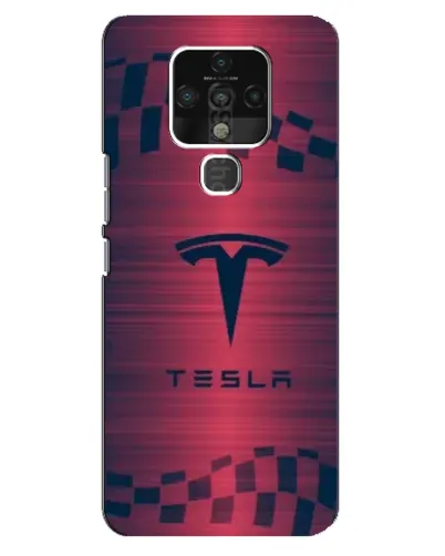 Чехол для TECNO Camon 16 Pro с картинкой «Тесла красный карбон»