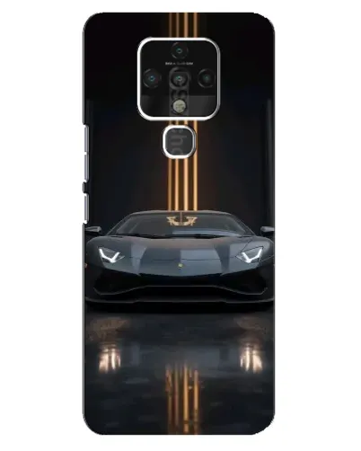 Чехол для TECNO Camon 16 Pro с картинкой «Lamborghini золотые линии»