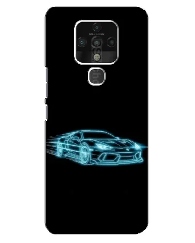 Чехол для TECNO Camon 16 Pro с картинкой «Неоновый контур Lamborghini»