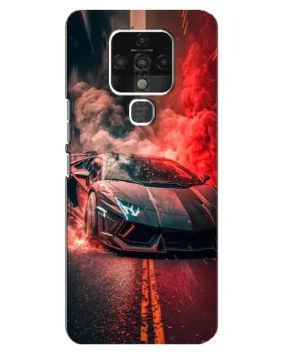 Чехол для TECNO Camon 16 Pro с картинкой «Lamborghini красный дым»