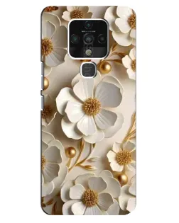 Чехол для TECNO Camon 16 Pro с картинкой «Белие бумажние цвети» Чехол для TECNO Camon 16 Pro с картинкой «Белие бумажние цвети»