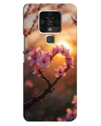 Чехол для TECNO Camon 16 Pro с картинкой «Розовый цвет сердце на фоне заката» Чехол для TECNO Camon 16 Pro с картинкой «Розовый цвет сердце на фоне заката»