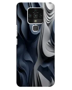 Чехол для TECNO Camon 16 Pro с картинкой «Объемные синие складки» Чехол для TECNO Camon 16 Pro с картинкой «Объемные синие складки»