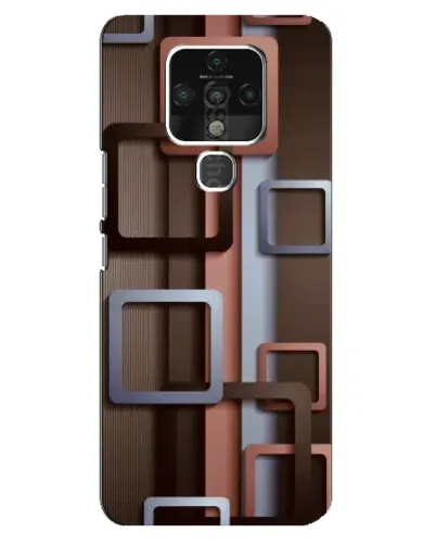 Чехол для TECNO Camon 16 Pro с картинкой «Коричневые объемные квадраты» Чехол для TECNO Camon 16 Pro с картинкой «Коричневые объемные квадраты»