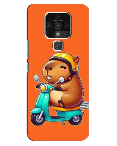 Чехол для TECNO Camon 16 Pro с картинкой «Капибара на скутере»