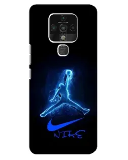 Чехол для TECNO Camon 16 SE с картинкой «Jordan Neon Blue»
