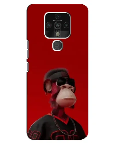 Чехол для TECNO Camon 16 SE с картинкой «Bored Ape в красном»