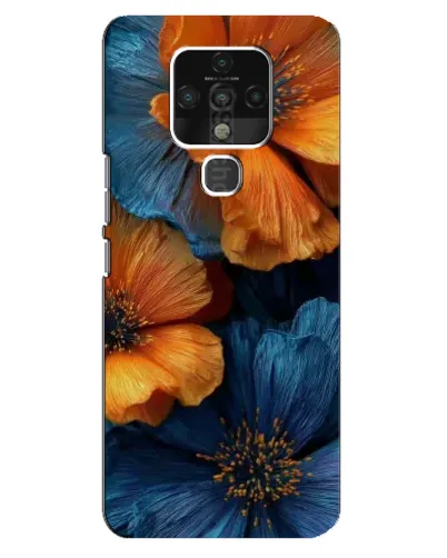 Чехол для TECNO Camon 16 SE с картинкой «Яркая сине-оранжевая флора» Чехол для TECNO Camon 16 SE с картинкой «Яркая сине-оранжевая флора»