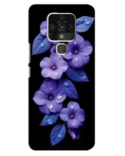 Чохол для TECNO Camon 16 SE з картинкою «Фіолетові квіти з росою»