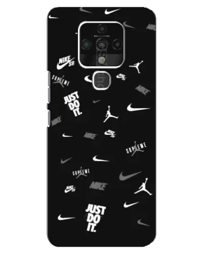 Чохол для TECNO Camon 16 з картинкою «Nike Black Pattern»