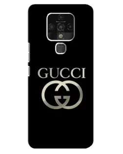 Чохол для TECNO Camon 16 з картинкою «Gucci — золото на чорному»