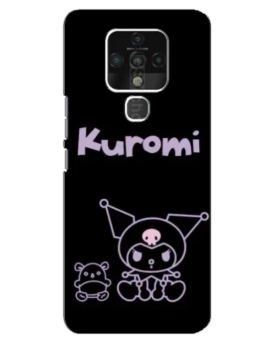 Чохол для TECNO Camon 16 з картинкою «Kuromi — чорний мінімалізм»