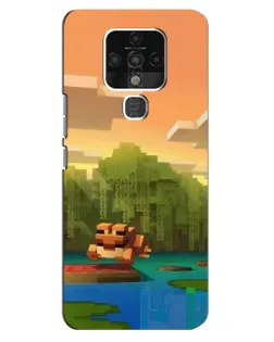 Чохол для TECNO Camon 16 з картинкою «Майнкрафт захід сонця»