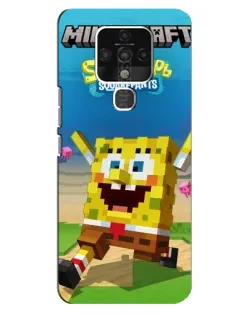 Чехол для TECNO Camon 16 с картинкой «Губка Боб Minecraft» Чехол для TECNO Camon 16 с картинкой «Губка Боб Minecraft»