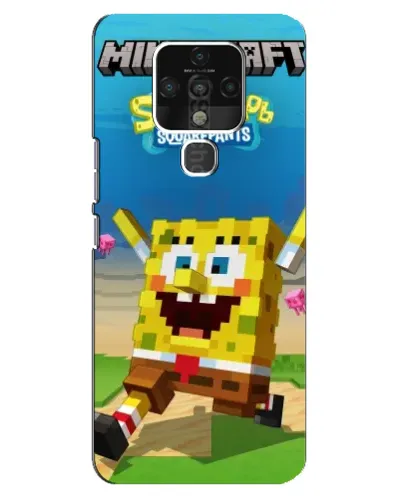 Чехол для TECNO Camon 16 с картинкой «Губка Боб Minecraft» Чехол для TECNO Camon 16 с картинкой «Губка Боб Minecraft»