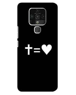 Чохол для TECNO Camon 16 з картинкою «Хрест та Серце»