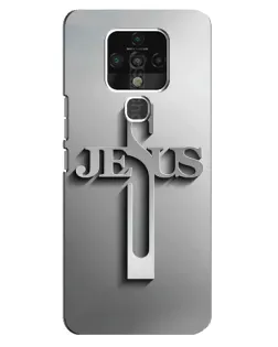 Чехол для TECNO Camon 16 с картинкой «Металлический крест Jesus»
