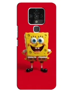 Чехол для TECNO Camon 16 с картинкой «Спанч Боб на красном»