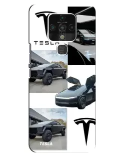 Чохол для TECNO Camon 16 з картинкою «Колаж Cybertruck Tesla»