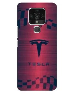 Чохол для TECNO Camon 16 з картинкою «Тесла червоний карбон»