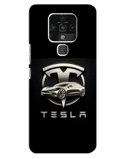 Чохол для TECNO Camon 16 з картинкою «Tesla — срібне авто»
