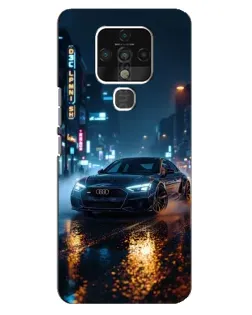Чохол для TECNO Camon 16 з картинкою «Нічне місто та Audi»