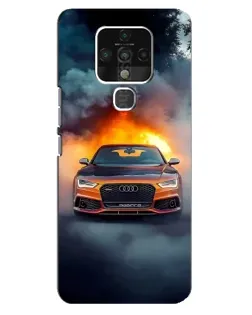 Чохол для TECNO Camon 16 з картинкою «Audi у вогняному диму»