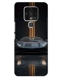 Чохол для TECNO Camon 16 з картинкою «Lamborghini золоті лінії»